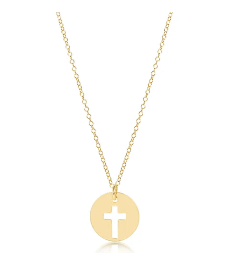 E NEWTON 16” NECKLACE GOLD BLESSED GOLD DISC