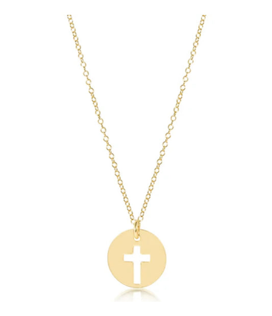 E NEWTON 16” NECKLACE GOLD BLESSED GOLD DISC