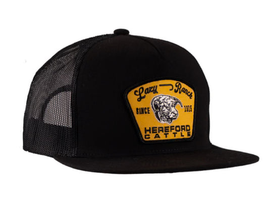 LAZY J RANCH BLACK GOLD HOT SHOT CLASSIC FIVE PANEL TRUCKER HAT