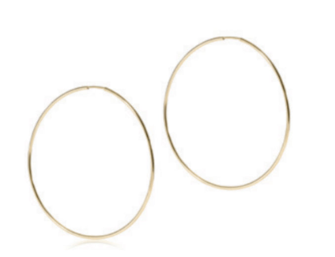 E NEWTON ENDLESS GOLD 2” HOOP EARRINGS