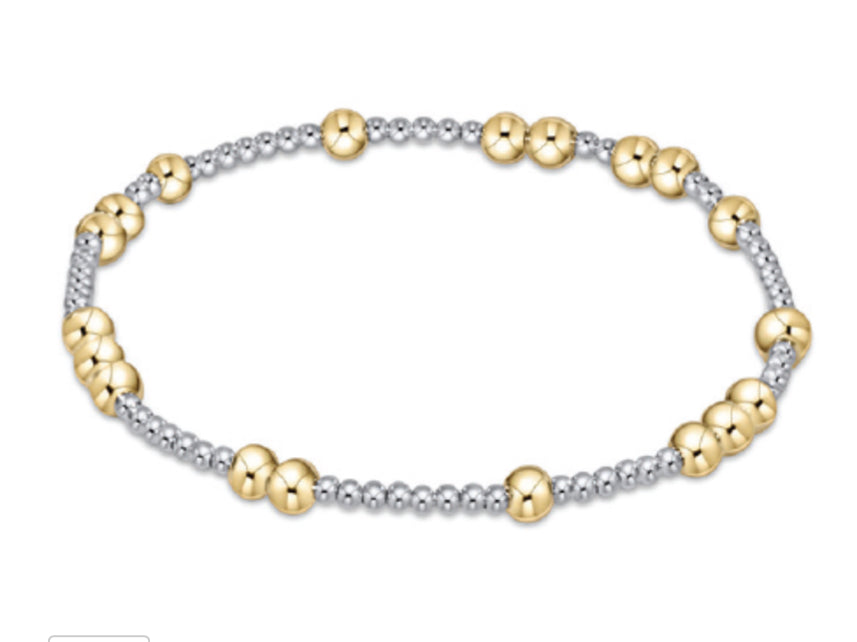 E NEWTON HOPE UNWRITTEN 4MM BEAD BRACELET -MIXED METAL