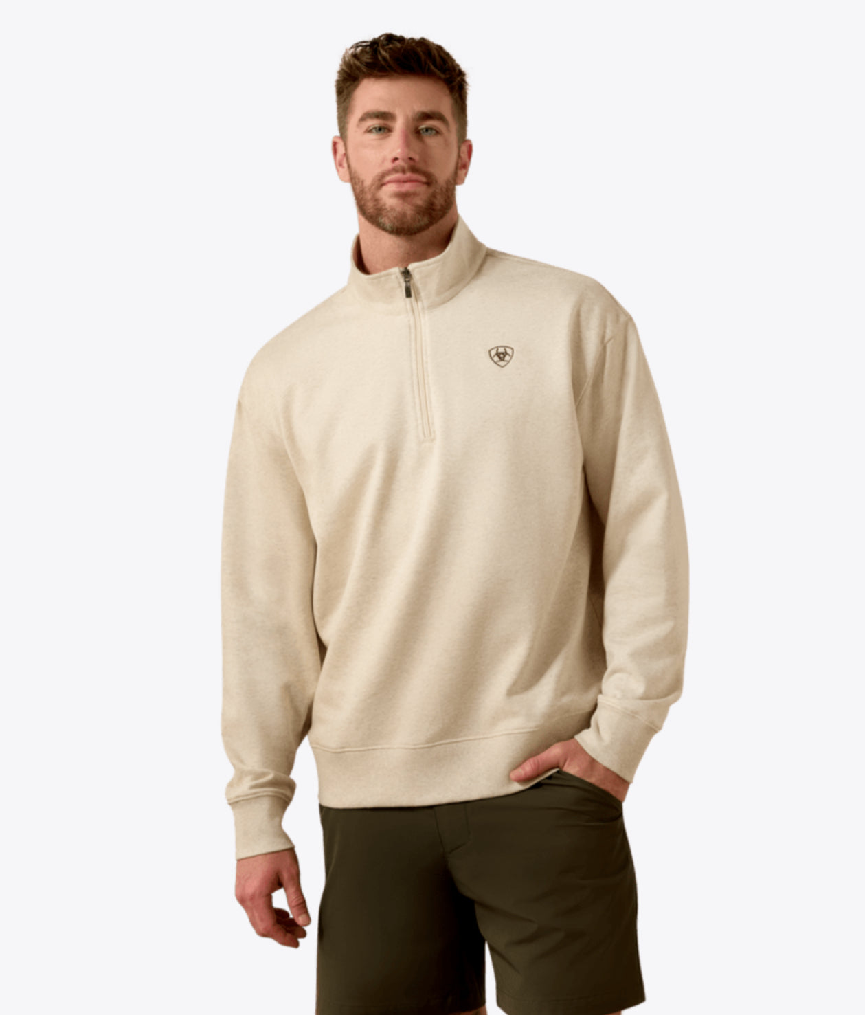 ARIAT MENS HOLIDAY 1/4 ZIP SWEATSHIRT