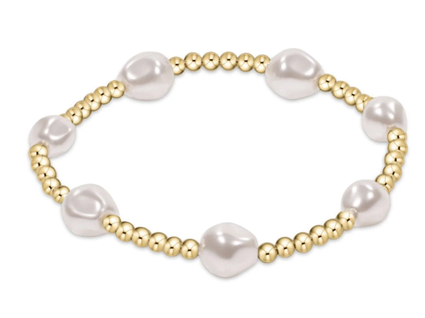E NEWTON EXTENDS ADMIRE GOLD 3MM BEAD BRACELET PEARL