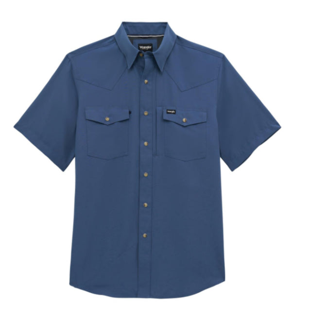 ATG X WRANGLER MENS SHORT SLEEVE WESTERN PERFORMANCE SHIRT