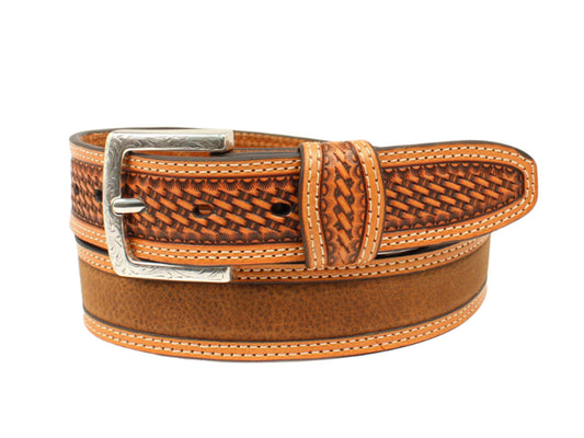 ARIAT MENS 1 1/2” CLASSIC STRIPE TN EDGE EMBOSSED BELT