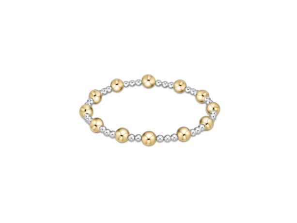 E NEWTON CLASSIC SINCERITY PATTERN 6MM BEAD BRACELET-MIXED METAL