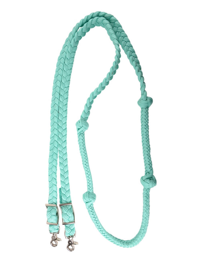 MARTIN SADDLERY BARREL REINS 1” BRAIDED NYLON W/ KNOT
