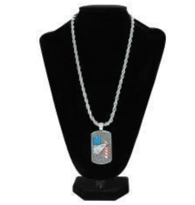 TWISTER MENS 24" NECKLACE AMERICAN PATRIOT EAGLE