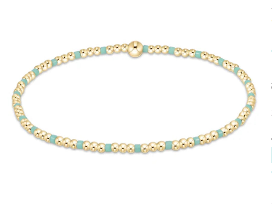 E NEWTON HOPE SINCERITY PATTERN 2MM BEAD BRACELET MINT
