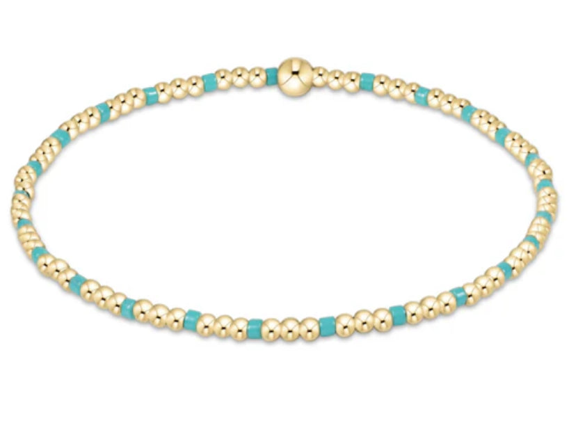 E NEWTON HOPE SINCERITY PATTERN 2MM BEAD BRACELET TURQUOISE