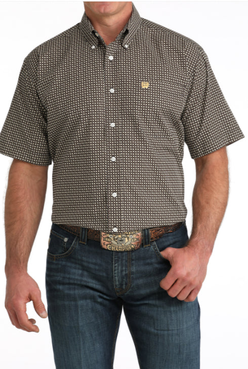 CINCH MEN SHORT SLEEVE PRINT BUTTON UP SHIRT