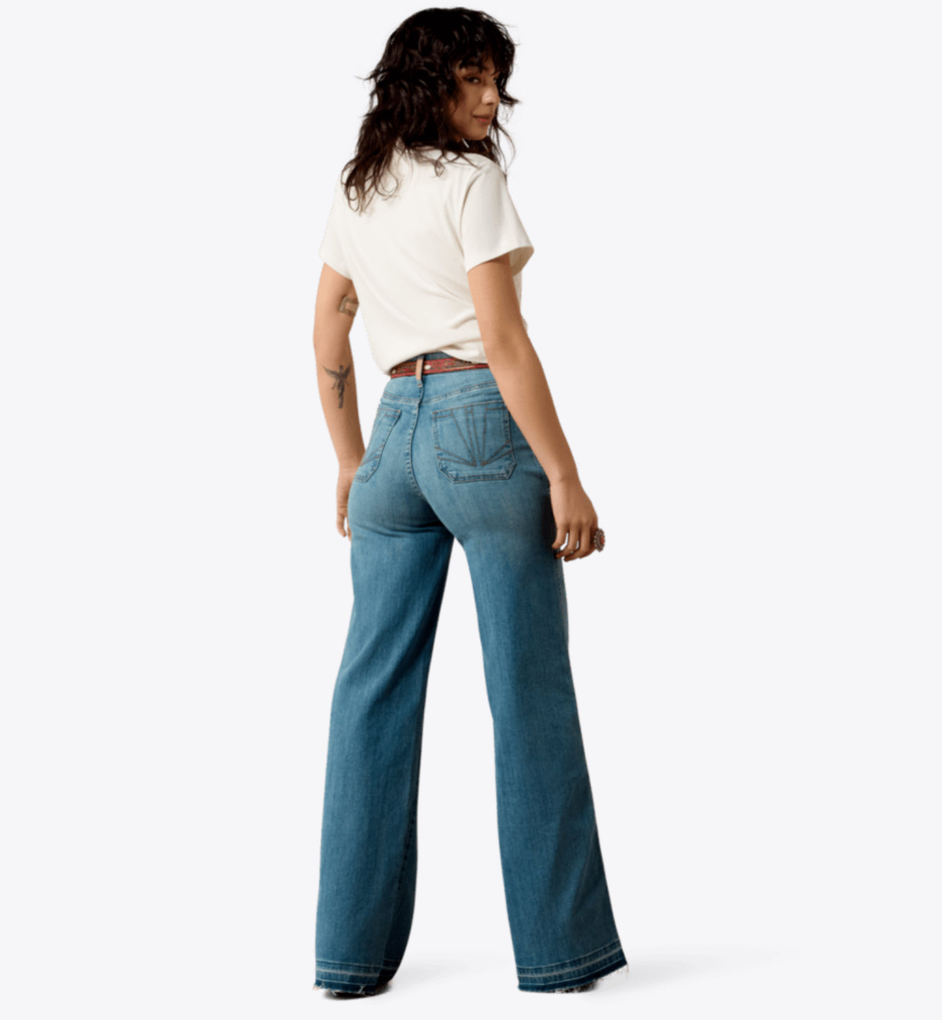ARIAT WOMENS ULTRA HIGH RISE MAVIS HIGH RISE WIDE LEG JEANS