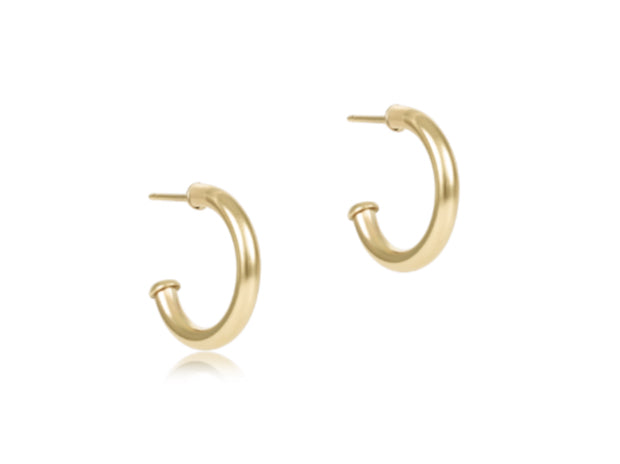E NEWTON ROUND GOLD .5” POST HOOP EARRINGS 2MM SMOOTH