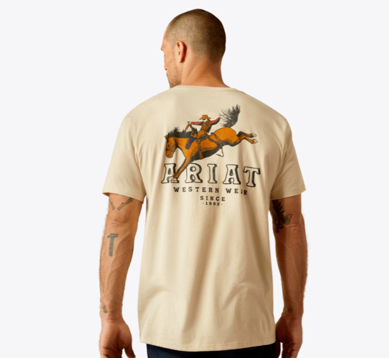 ARIAT MENS BRONC RIDIN HERITAGE SHORT SLEEVE TSHIRT