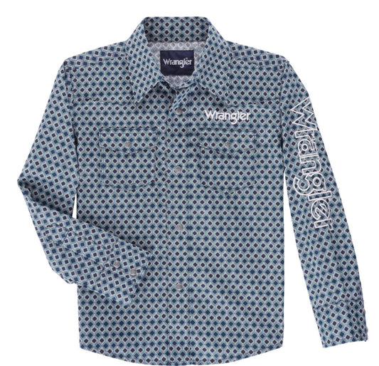WRANGLER BOYS LOGO LONG SLEEVE SHIRT