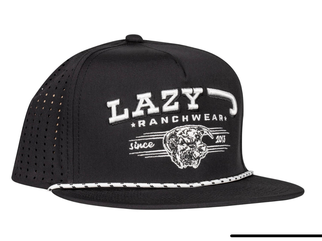 LAZY J RANCH WHITE PERFORMANCE ROPE TRUCKER HAT
