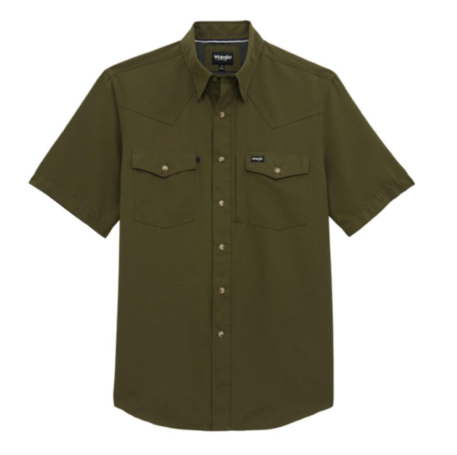 ATG X WRANGLER WESTERN PERFORMANCE SHORT SLEEVE SHIRT-RELAXED FIT-SNAP