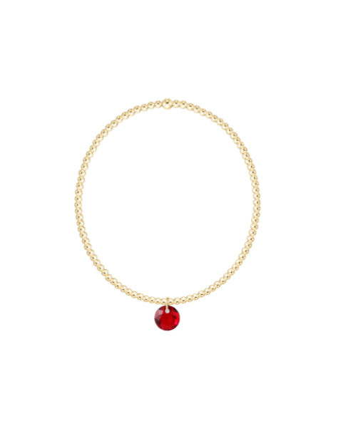 E NEWTON CLASSIC GOLD 2MM BRACELET- REFLECTION SMALL BIRTHSTONE CHARM