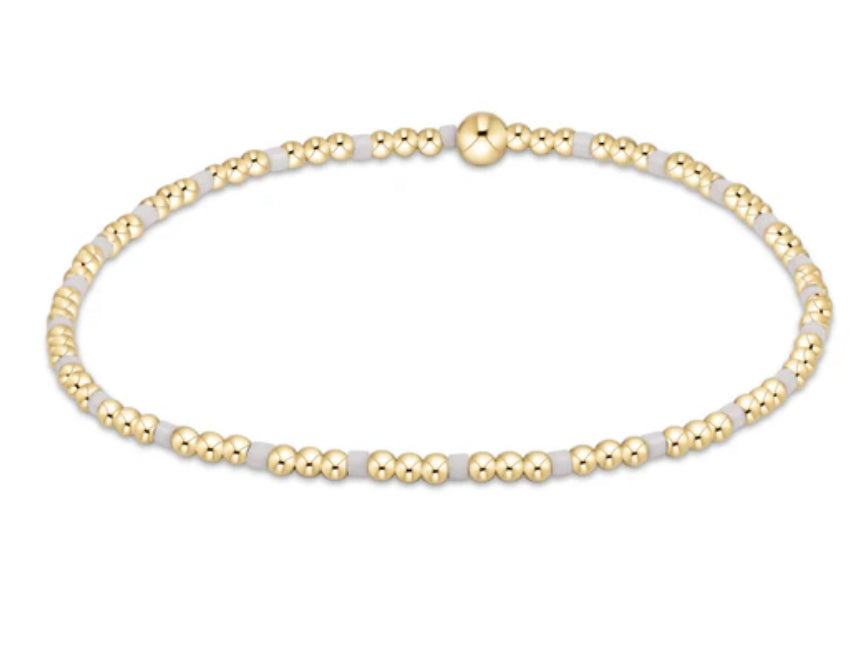 E NEWTON HOPE SINCERITY PATTERN 2MM BEAD BRACELET WHITE