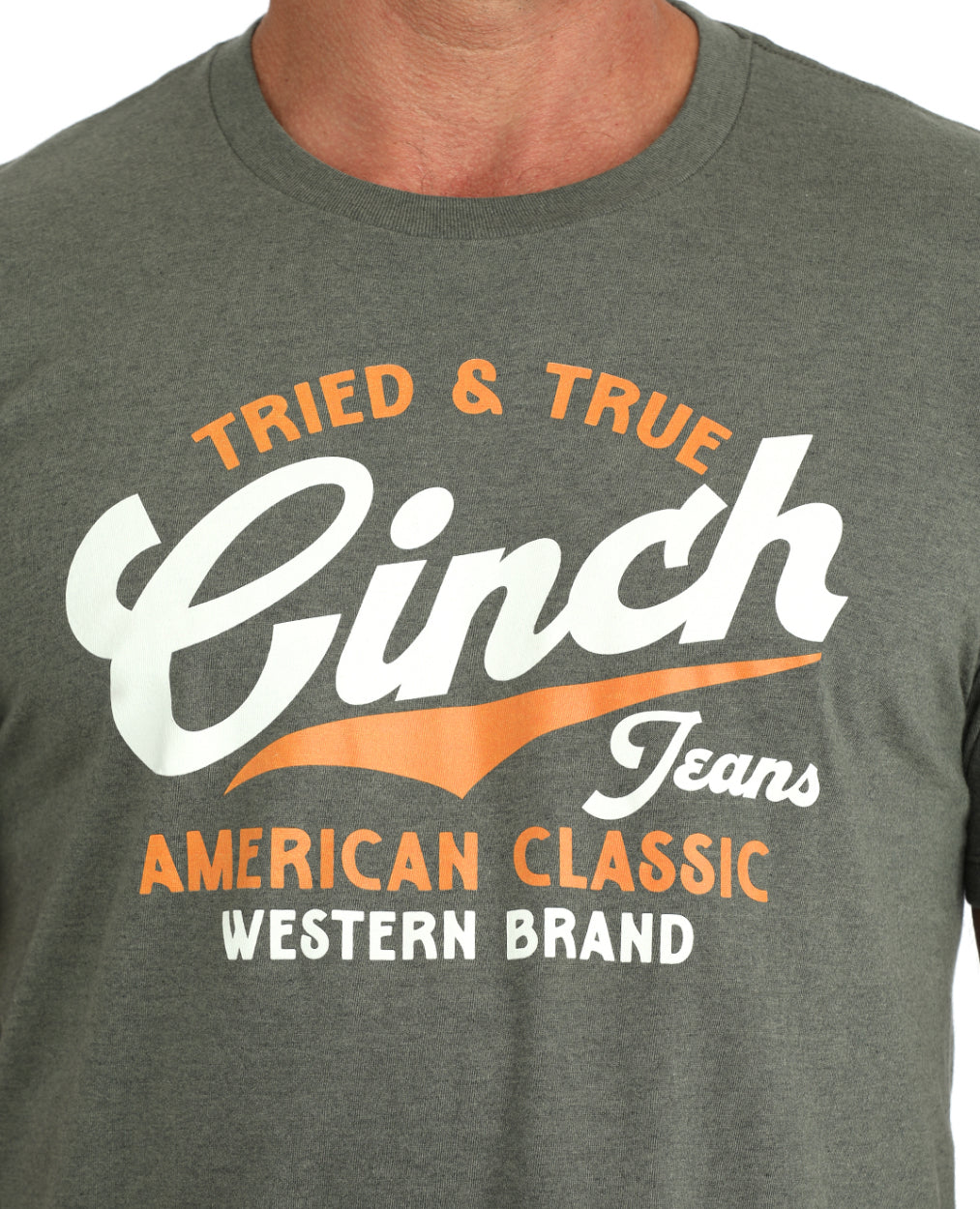 CINCH MENS OLIVE SHORT SLEEVE TEE
