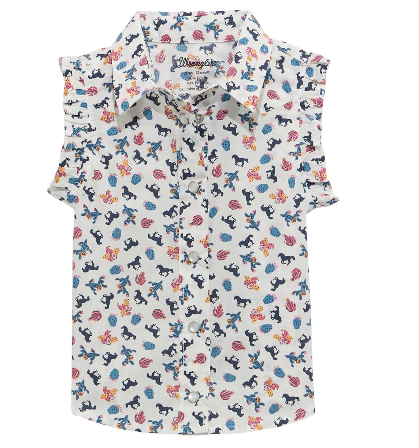 WRANGLER BABY GIRL SLEEVELESS WESTERN SNAP SHIRT