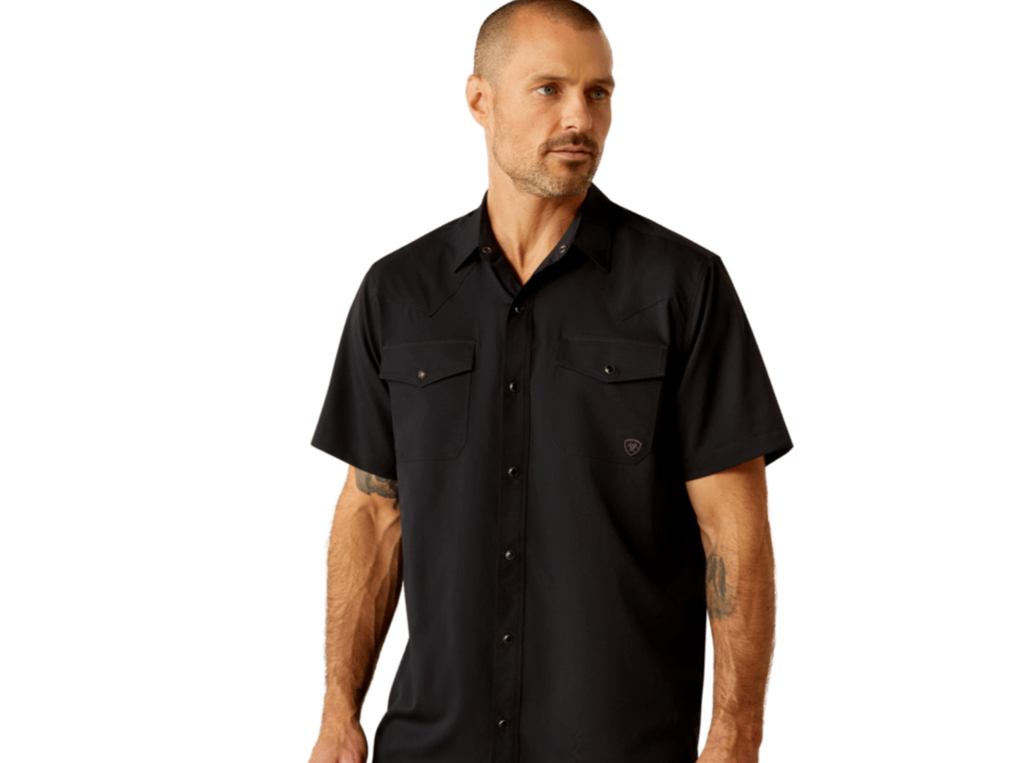 ARIAT MENS VENTTEK WESTERN FITTED SNAP SHORT SLEEVE SHIRT