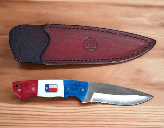 CIRCLE SH CUTLERY TEXAS FLAG KNIFE WITH SHEATH
