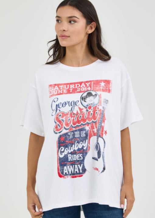 WRANGLER WOMENS GEORGE STRAIT GRAPHIC SHORT SLEEVE TEE