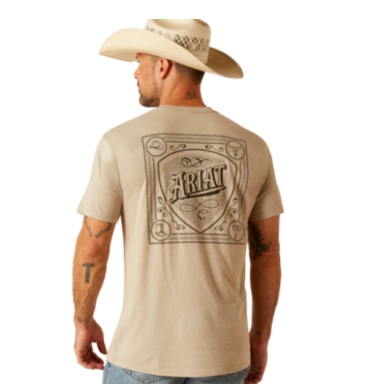 ARIAT MENS BANDANA SCRIPT SHORT SLEEVE T-SHIRT