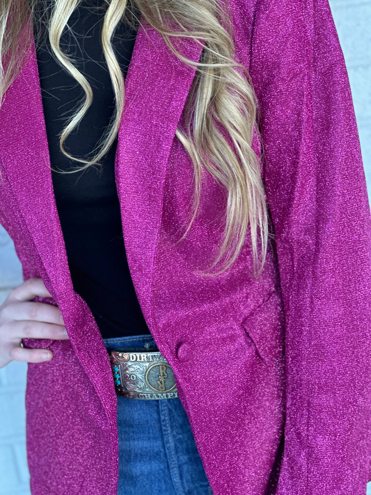 ROCK&ROLL DENIM IRIDESCENT BLAZER