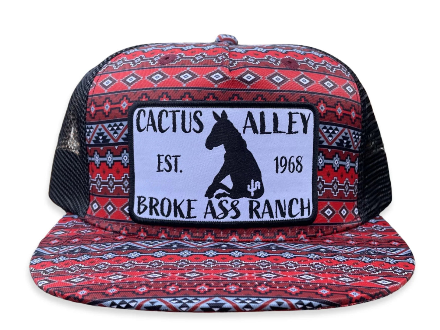 CACTUS ALLEY DONKEY CA RED/BLACK AZTEC SNAPBACK CAP