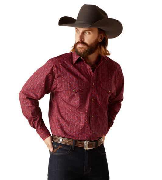ARIAT MENS PATTERSON SNAP LONG SLEEVE DRESS SHIRT