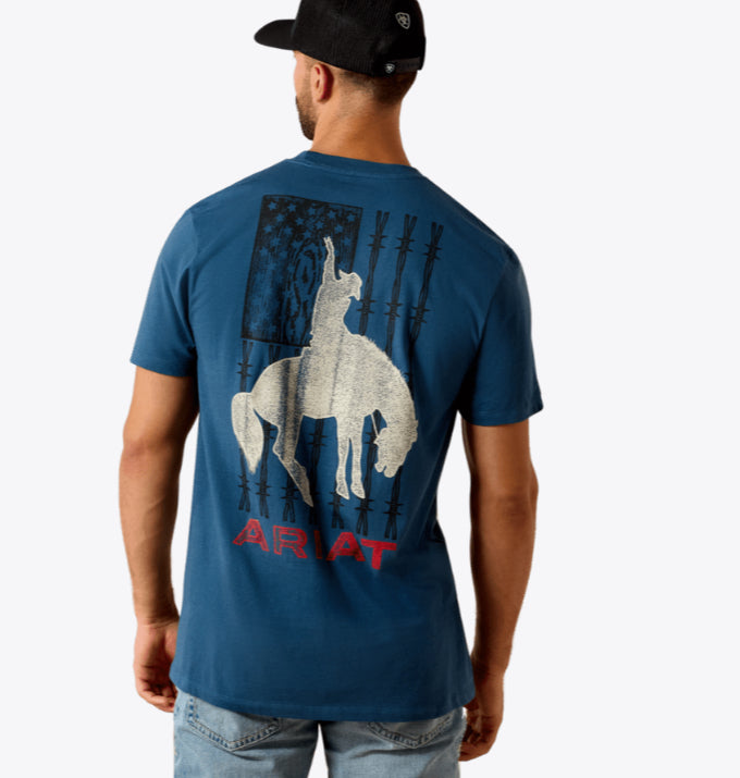 ARIAT MENS FLAG BRONCO SHORT SLEEVE TSHIRT
