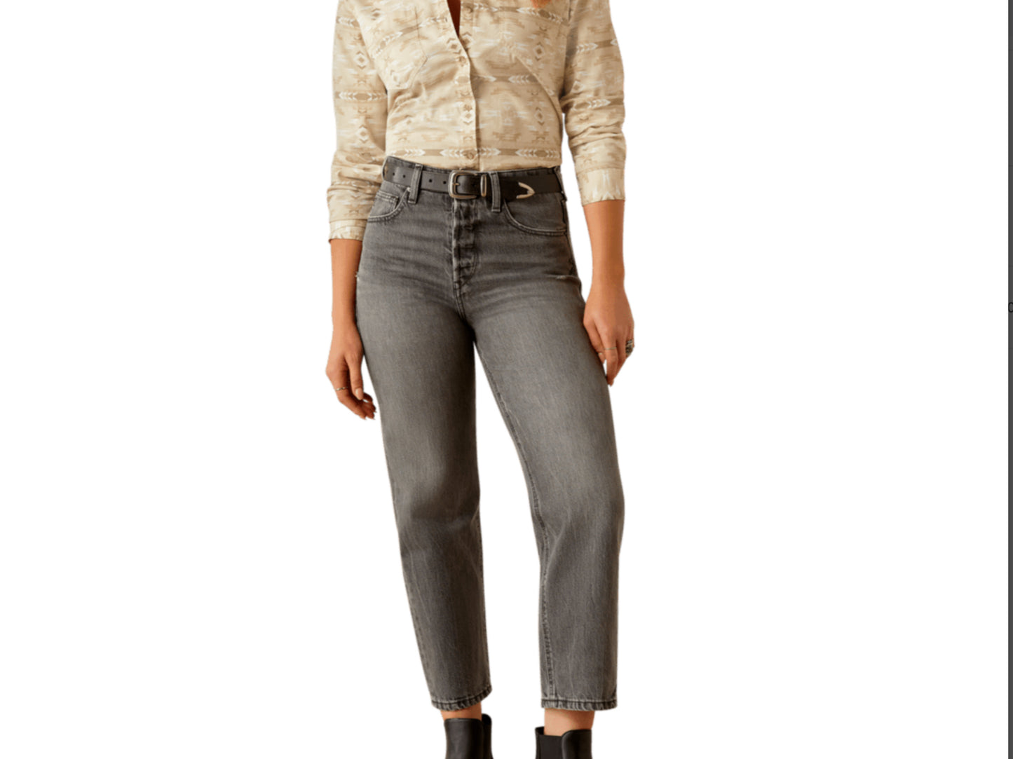 ARIAT WOMENS ULTRA HIGH RISE JAZMINE TOMBOY RELAXED JEAN IN VINTAGE BLACK