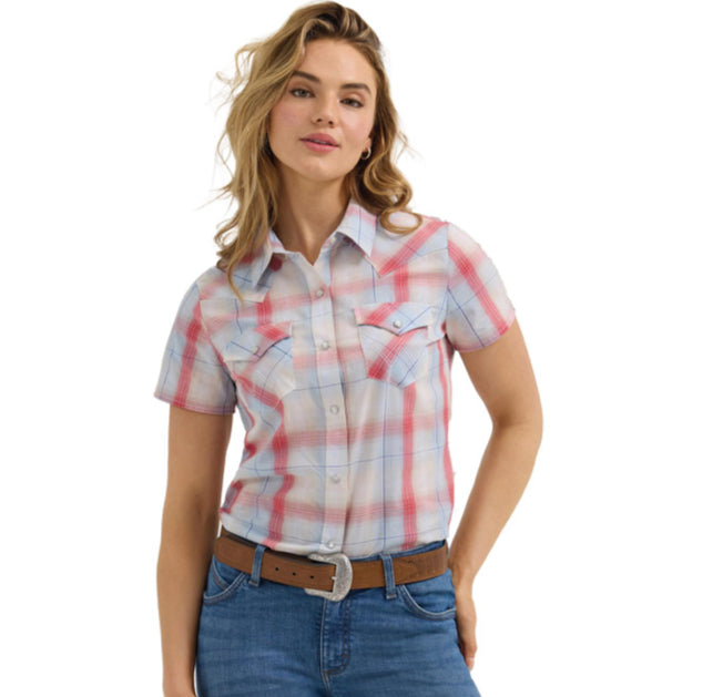 WRANGLER WOMENS ESSENTIAL PEARL SNAP TOP