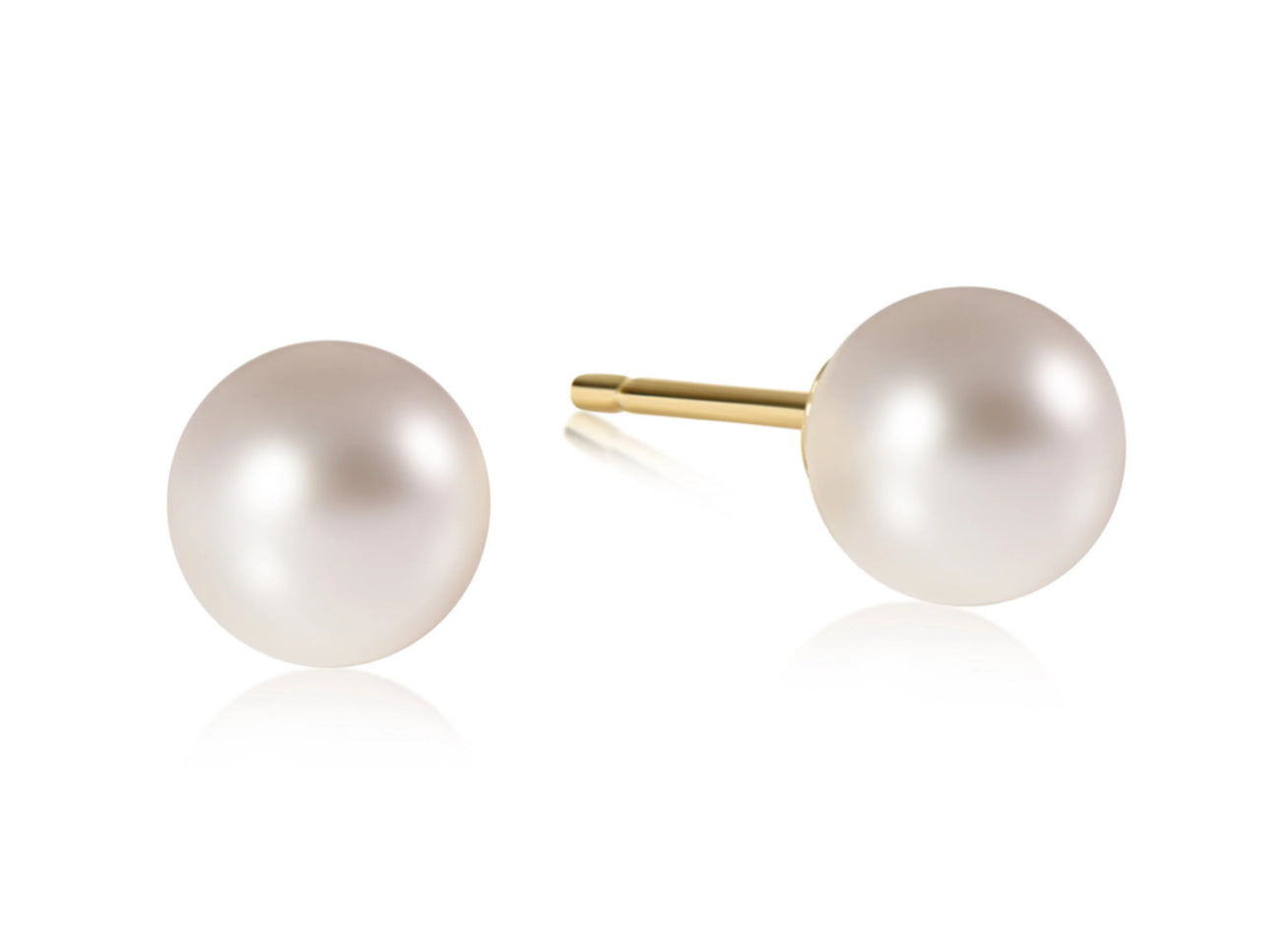 E NEWTON CLASSIC 10MM BALL STUD PEARL EARRINGS