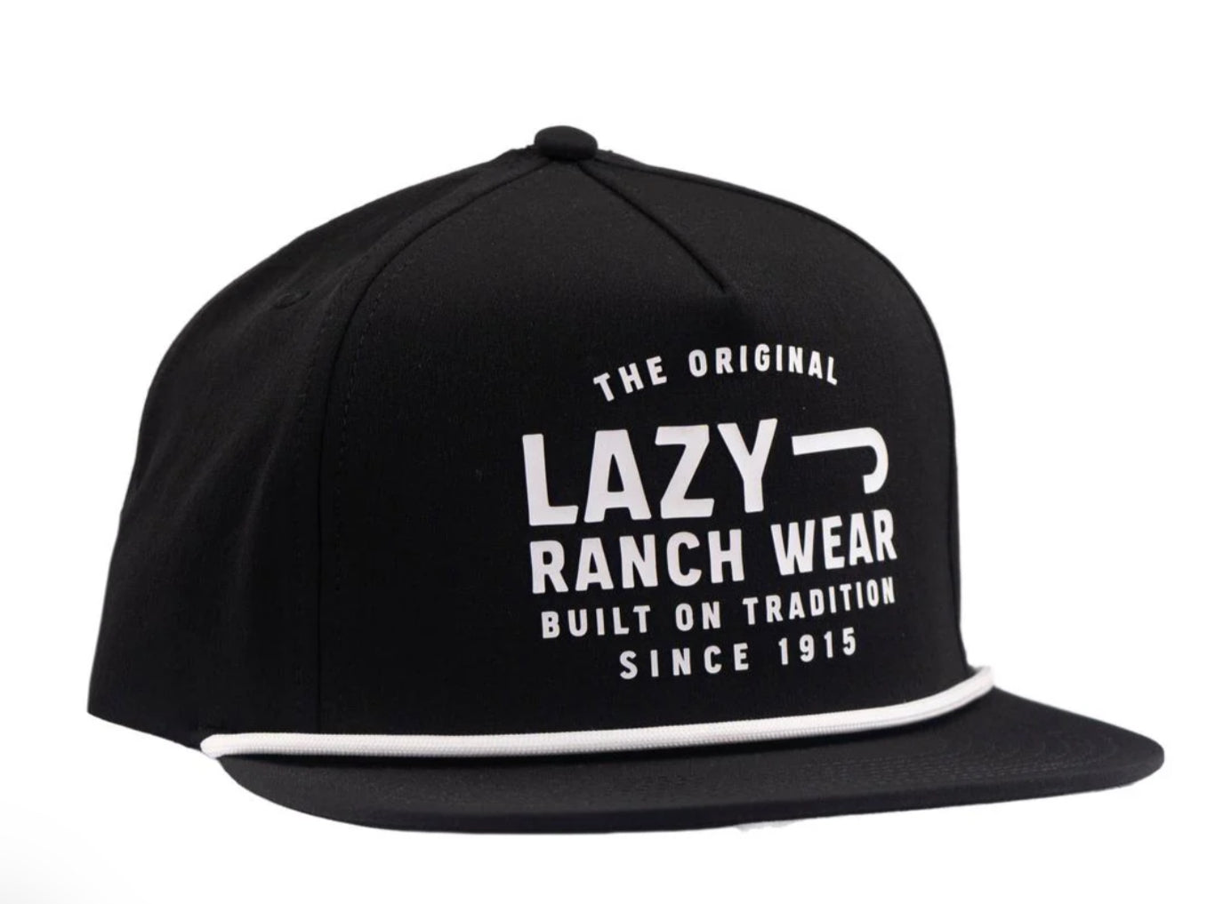 LAZY J RANCH BLACK UNTROUBLED CLASSIC ROPE TRUCKER HAT