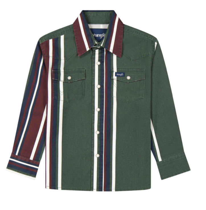 WRANGLER BOYS VINTAGE BRUSHPOPPER STRIPE SHIRT