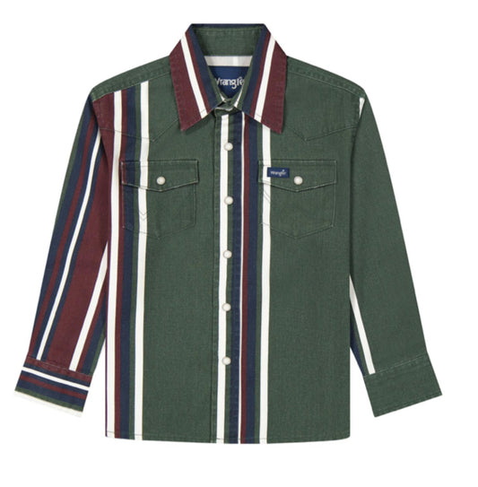 WRANGLER BOYS VINTAGE BRUSHPOPPER STRIPE SHIRT