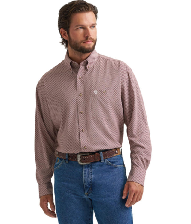 WRANGLER MENS GEORGE STRAIT COLLECTION PERFORMANCE ONE POCKET LONG SLEEVE BUTTON UP SHIRT