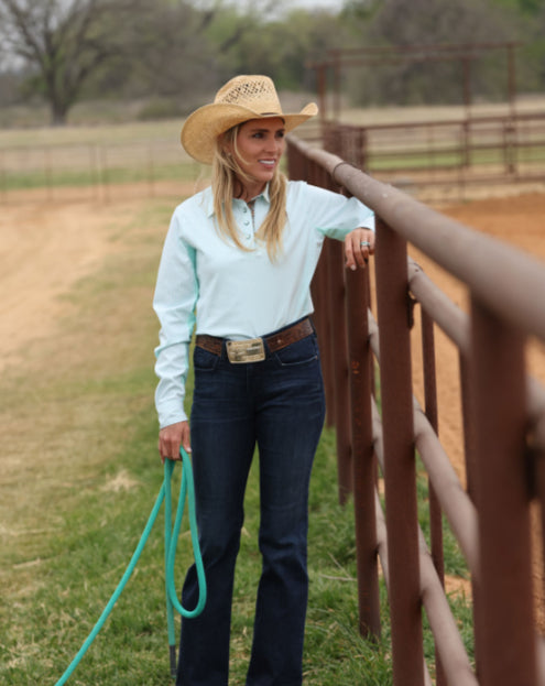 CINCH WOMENS LONG SLEEVE HYBRID LIGHT WEIGHT ARENAFLEX SHIRT
