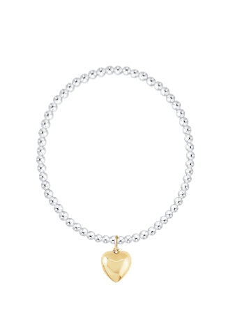 E NEWTON EXTENDS CLASSIC MIXED METAL 3MM BRACELET-LOVE PLUSH CHARM