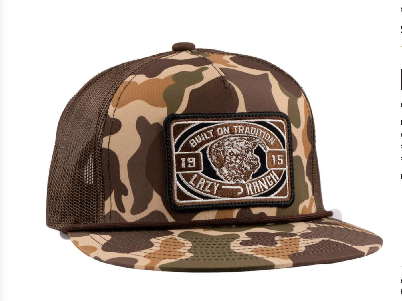 LAZY J RANCH CAMO & BROWN DRIVE LINE CLASSIC ROPE TRUCKER HAT