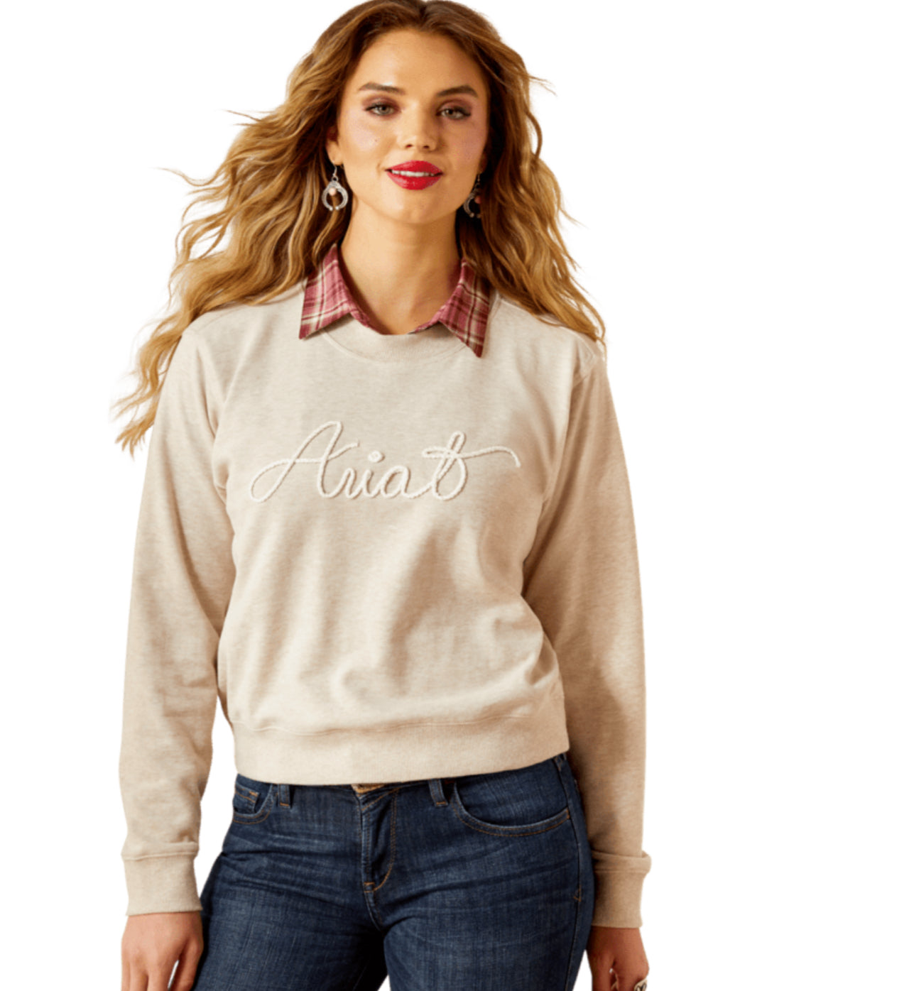 ARIAT WOMENS ESSENTIAL CREW LOGO SWEATSHIRT