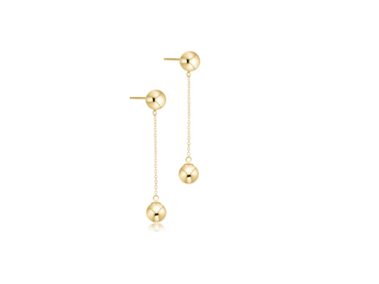E NEWTON SIMPLICITY CHAIN GOLD DROP 6MM EARRINGS