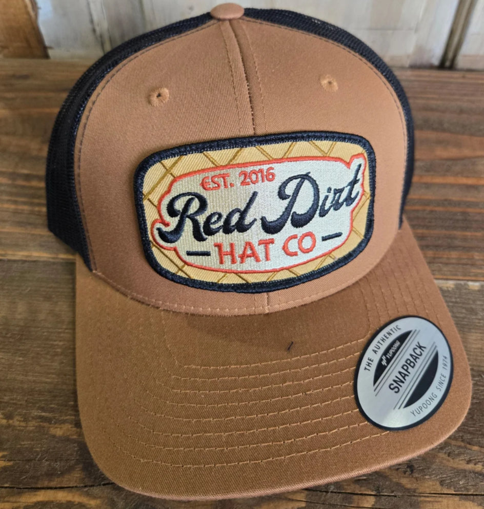 RED DIRT HAT CO SWEET TREAT-CARAMEL/BLACK 6 PANEL HAT