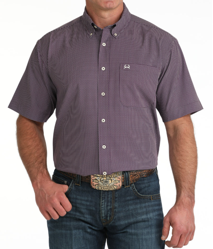 CINCH MENS SHORT SLEEVE ARENAFLEX PRINT BUTTON UP SHIRT