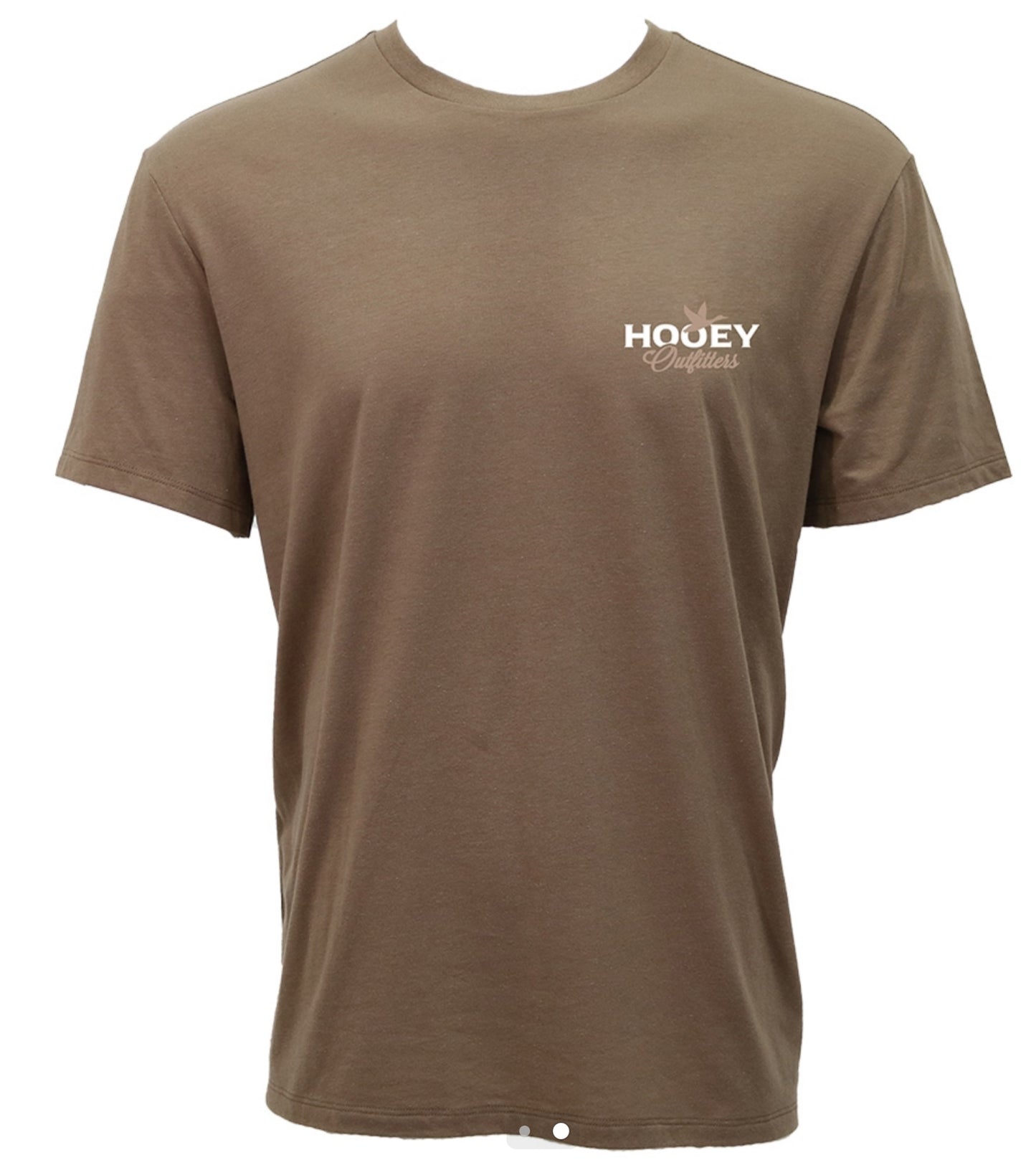 HOOEY OUTFITTERS MENS DECOY SHITAKE BROWN CREW BNECK REACTIVE DYE SHORT SLEEVE TSHIRT