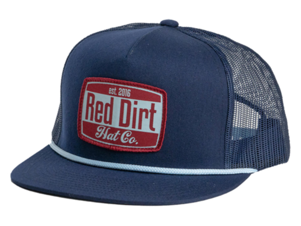 RED DIRT HAT CO HOWDY-NAVY/NAVY LT BLUE ROPE 5 PANEL HAT
