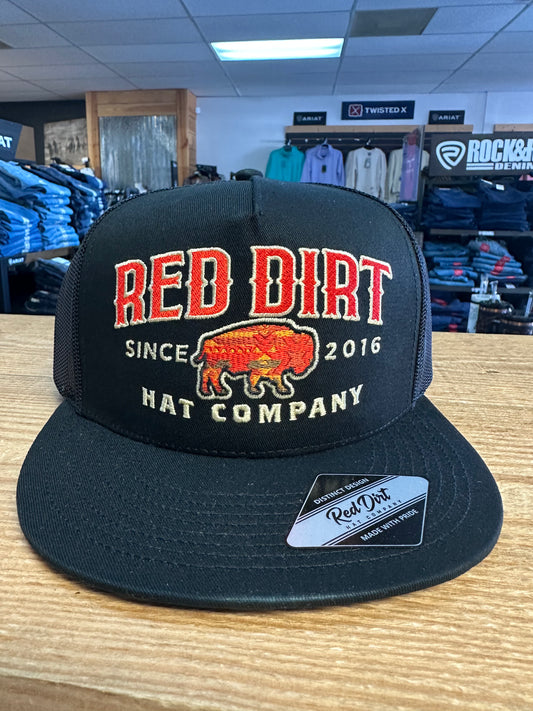 RED DIRT HAT CO SUNSET BUFFALO BLACK/BLACK 5 PANEL RDHC-434